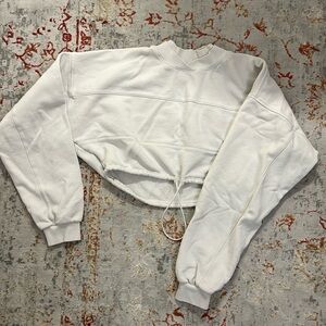 Joah Brown white crop sweater